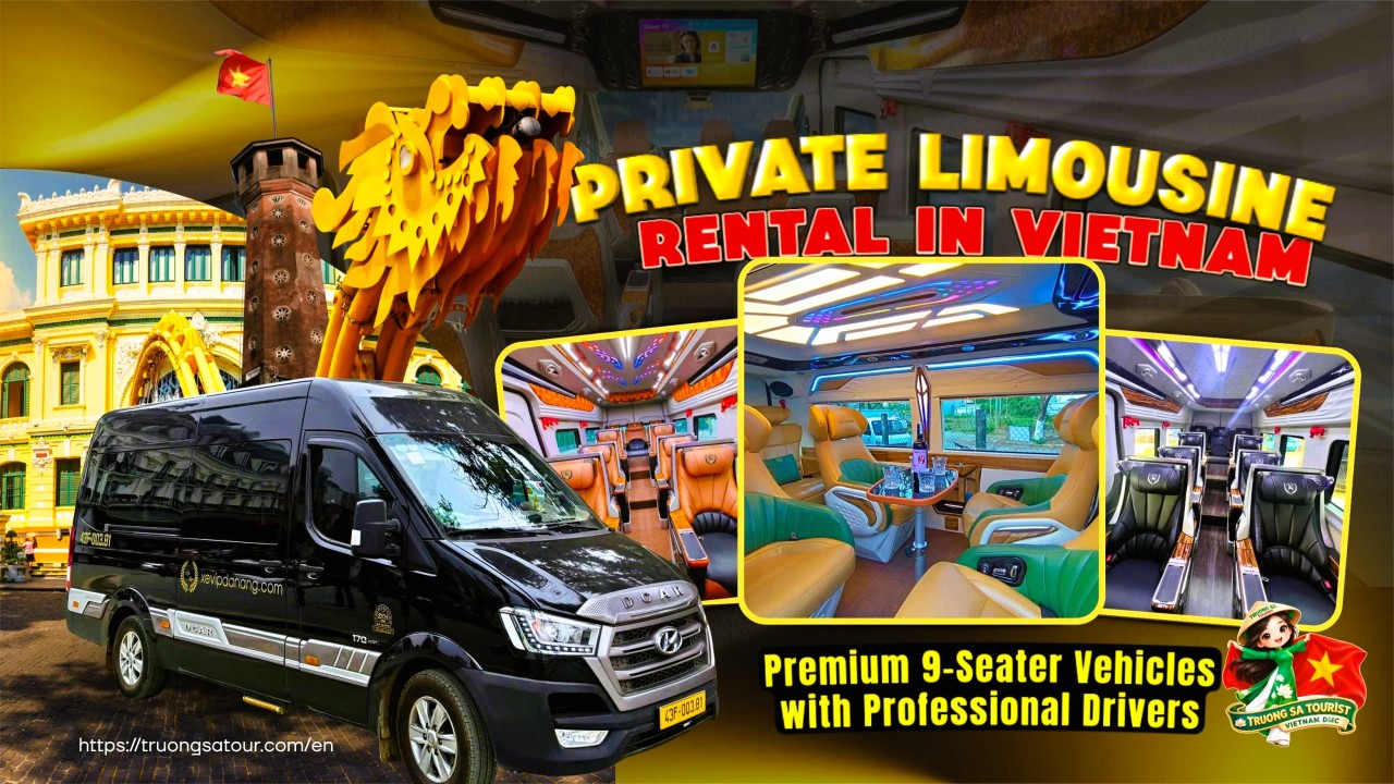 Private 9-Seater Limousine Rental in Vietnam with Driver